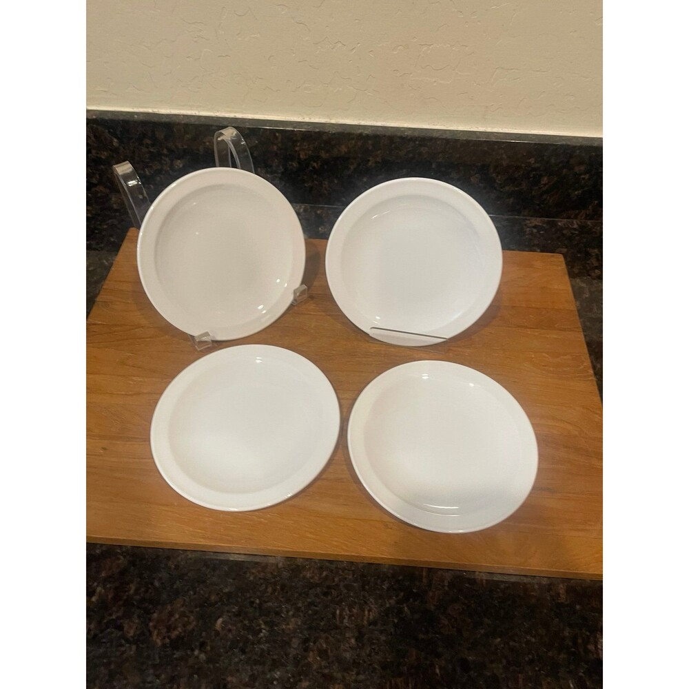 4 Corning Pyroceram White 6.5" Dessert Plates